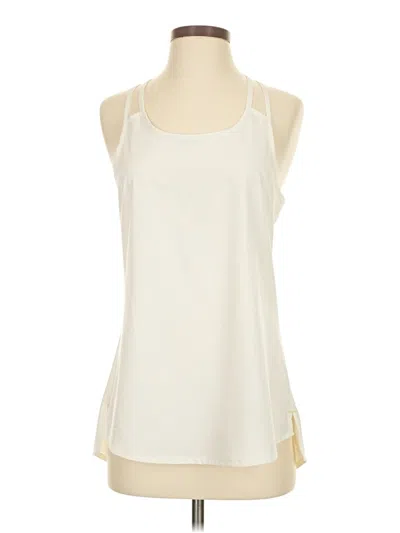 Pre-owned Athleta Tank Top Ivory Halter Neckline Tops In White
