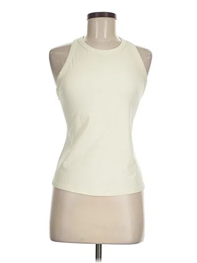 Pre-owned Athleta Tank Top Ivory Halter Neckline Tops In White