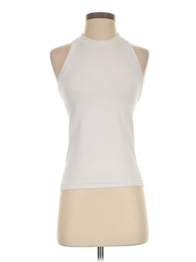 Pre-owned Athleta Tank Top Ivory Halter Neckline Tops In White