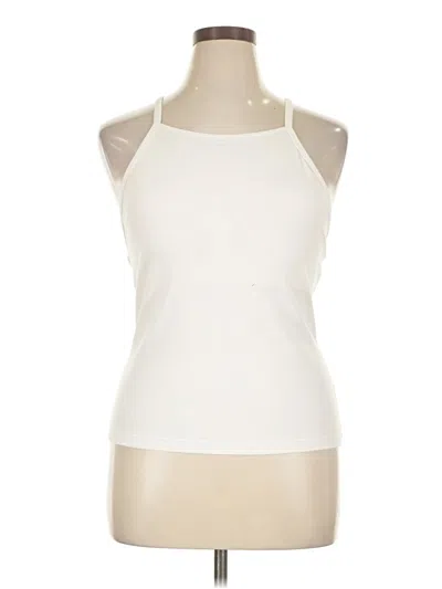 Pre-owned Athleta Tank Top Ivory Halter Neckline Tops In White