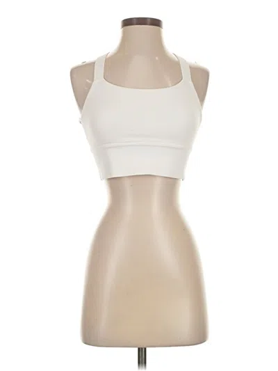 Pre-owned Athleta Tank Top Ivory Halter Neckline Tops In White