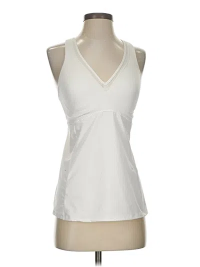 Pre-owned Athleta Tank Top Ivory Halter Neckline Tops In White