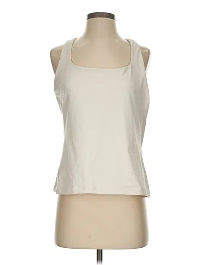 Pre-owned Athleta Tank Top Ivory Halter Neckline Tops In White