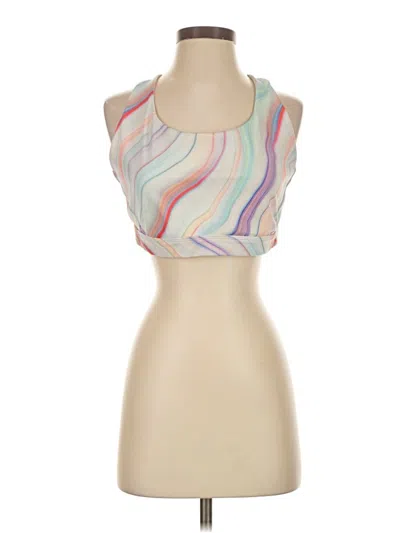 Pre-owned Athleta Tank Top Ivory Halter Neckline Tops In White
