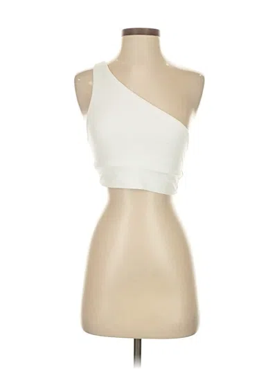 Pre-owned Athleta Tank Top Ivory One Shoulder Neckline Tops In White