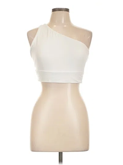 Pre-owned Athleta Tank Top Ivory One Shoulder Neckline Tops In White
