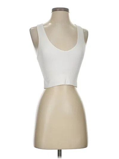 Pre-owned Athleta Tank Top Ivory Strapless Neckline Tops In White