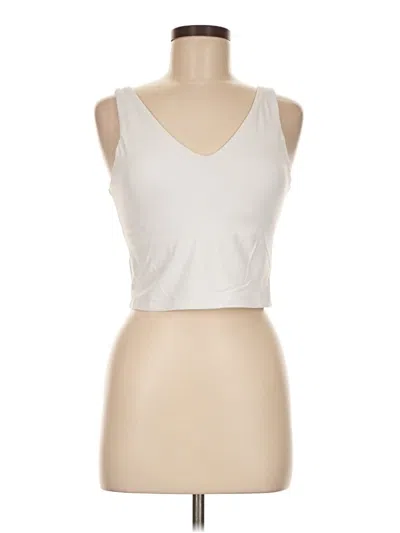 Pre-owned Athleta Tank Top Ivory Strapless Neckline Tops In White