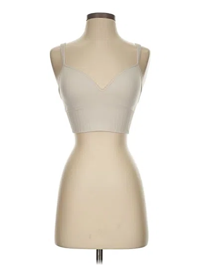 Pre-owned Athleta Tank Top Ivory Strapless Neckline Tops In White