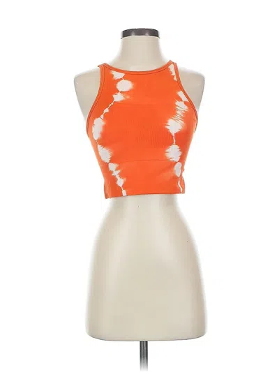 Pre-owned Athleta Tank Top Orange Halter Neckline Tops