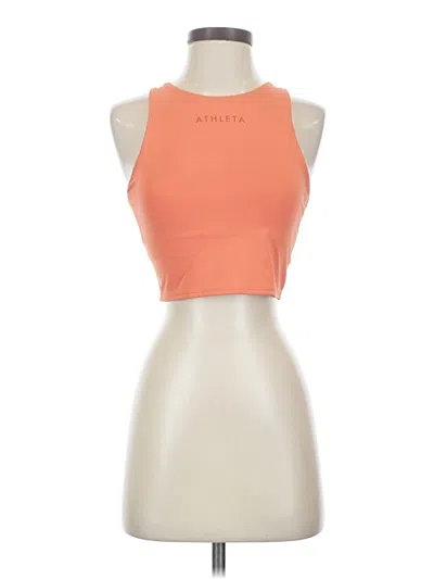 Pre-owned Athleta Tank Top Orange Halter Neckline Tops