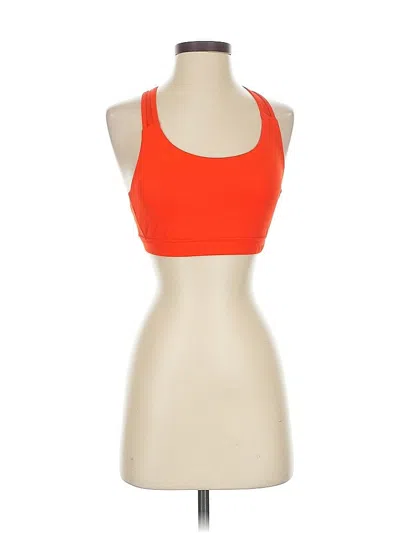 Pre-owned Athleta Tank Top Orange Solid Pattern Scoop Neck Tops