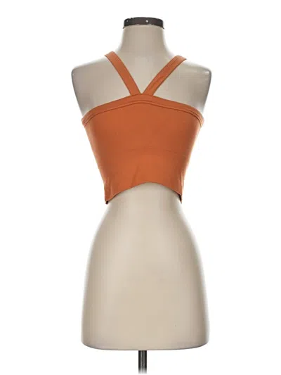 Pre-owned Athleta Tank Top Orange Strapless Neckline Tops