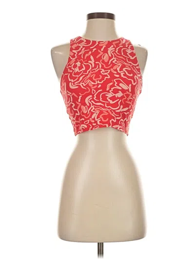 Pre-owned Athleta Tank Top Red Halter Neckline Tops