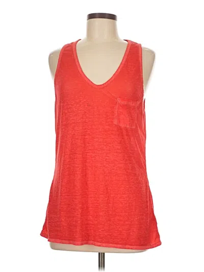 Pre-owned Athleta Tank Top Red Plunge Neckline Tops