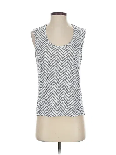 Pre-owned Athleta Tank Top Silver Chevron/herringbone Pattern Strapless Neckline Tops