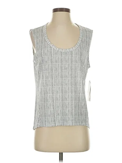Athleta Tank Top Silver Square Neckline Tops In White