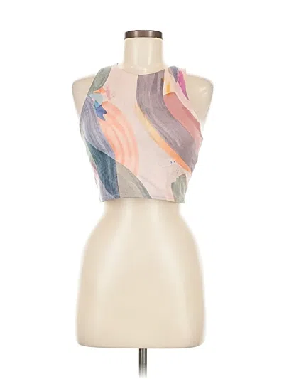 Pre-owned Athleta Tank Top Tan Halter Neckline Tops In Brown