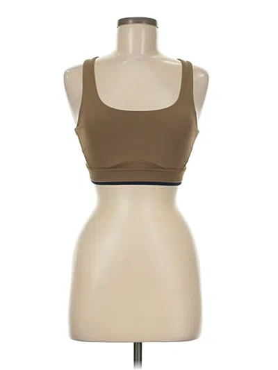 Pre-owned Athleta Tank Top Tan Strapless Neckline Tops In Brown