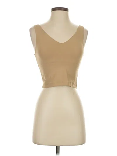 Pre-owned Athleta Tank Top Tan Strapless Neckline Tops In Brown