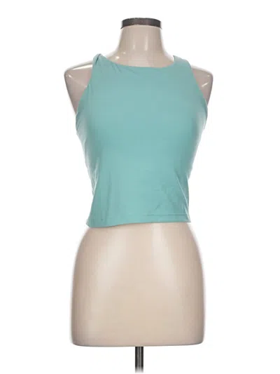 Pre-owned Athleta Tank Top Teal Halter Neckline Tops