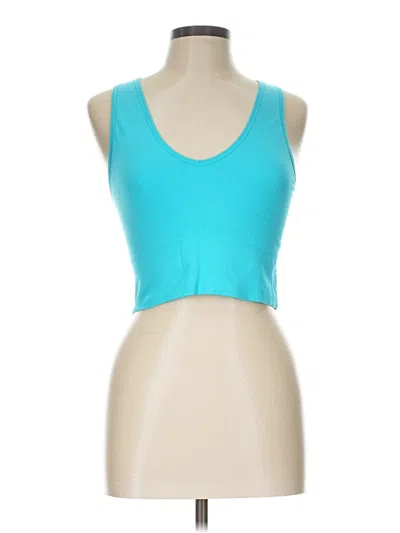 Pre-owned Athleta Tank Top Teal Halter Neckline Tops