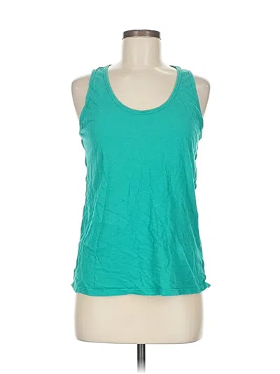 Pre-owned Athleta Tank Top Teal Halter Neckline Tops In Blue