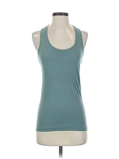 Pre-owned Athleta Tank Top Teal Halter Neckline Tops In Blue