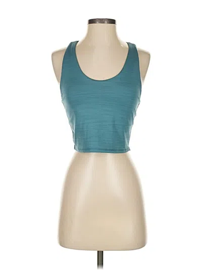 Pre-owned Athleta Tank Top Teal Halter Neckline Tops In Blue