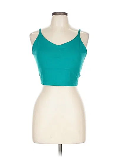 Pre-owned Athleta Tank Top Teal Halter Neckline Tops In Blue