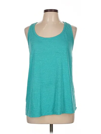 Pre-owned Athleta Tank Top Teal Halter Neckline Tops In Blue