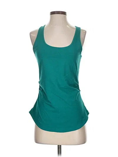 Pre-owned Athleta Tank Top Teal Halter Neckline Tops In Blue