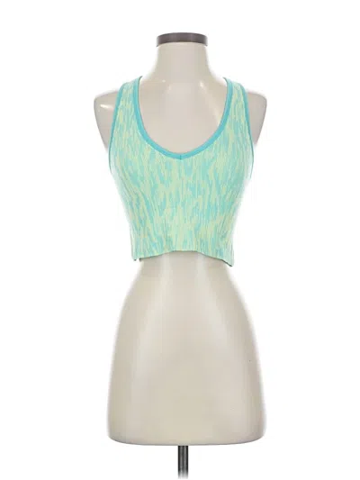 Pre-owned Athleta Tank Top Teal Halter Neckline Tops In Blue