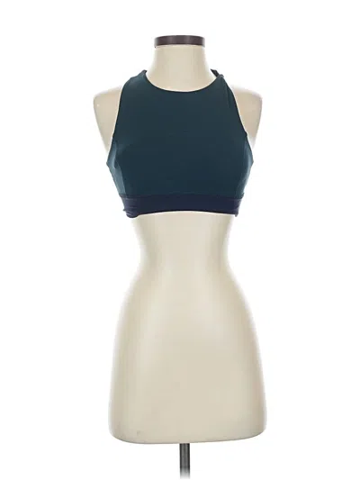 Pre-owned Athleta Tank Top Teal Halter Neckline Tops In Blue