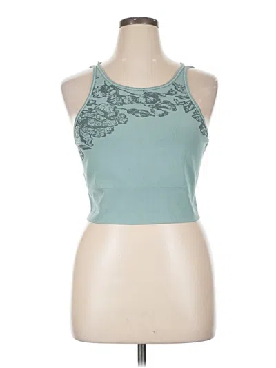 Pre-owned Athleta Tank Top Teal Halter Neckline Tops In Blue