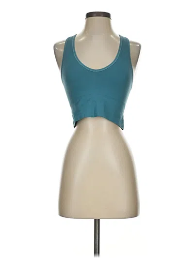 Pre-owned Athleta Tank Top Teal Halter Neckline Tops In Blue