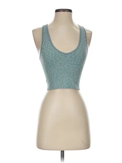 Pre-owned Athleta Tank Top Teal Halter Neckline Tops In Blue