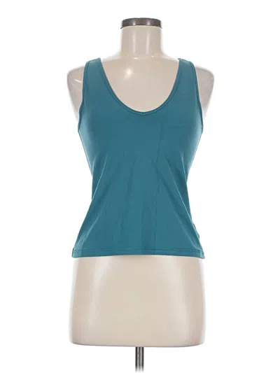 Pre-owned Athleta Tank Top Teal Halter Neckline Tops In Blue