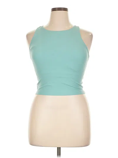 Pre-owned Athleta Tank Top Teal Halter Neckline Tops In Blue