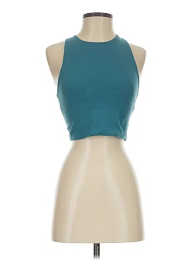 Pre-owned Athleta Tank Top Teal Halter Neckline Tops In Blue