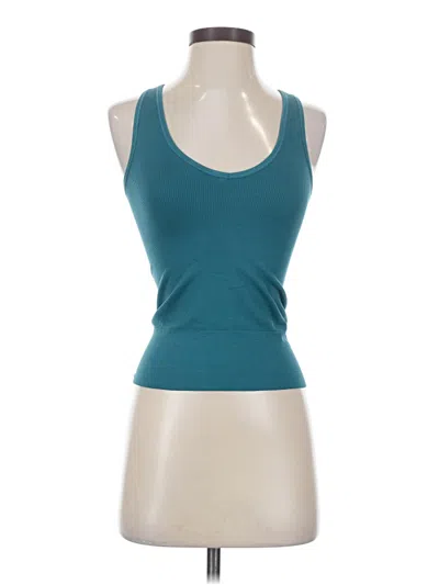 Pre-owned Athleta Tank Top Teal Halter Neckline Tops In Blue