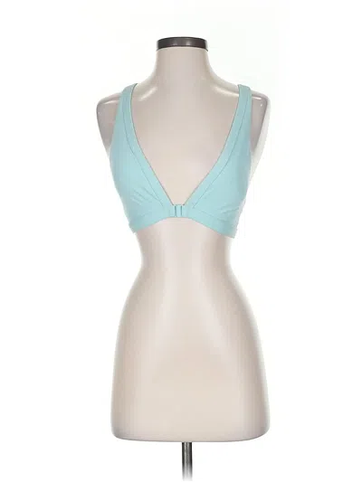 Pre-owned Athleta Tank Top Teal Plunge Neckline Tops In Blue