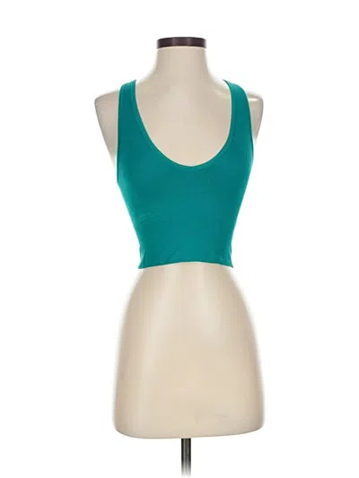 Pre-owned Athleta Tank Top Teal Strapless Neckline Tops In Blue