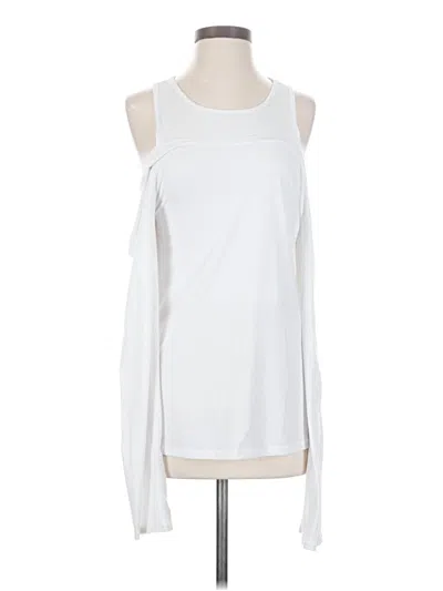 Pre-owned Athleta Tank Top White Cold Shoulder Neckline Tops
