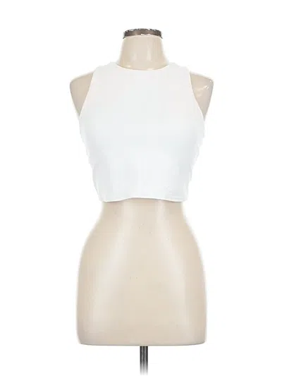Pre-owned Athleta Tank Top White Halter Neckline Tops
