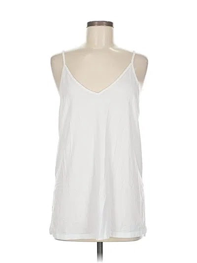Pre-owned Athleta Tank Top White Plunge Neckline Tops