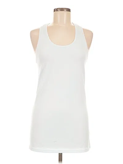 Pre-owned Athleta Tank Top White Solid Pattern Halter Neckline Tops