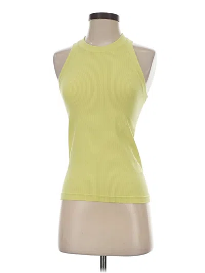 Pre-owned Athleta Tank Top Yellow Halter Neckline Tops