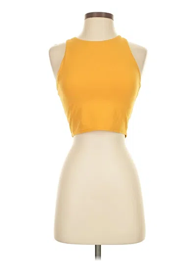 Pre-owned Athleta Tank Top Yellow Halter Neckline Tops