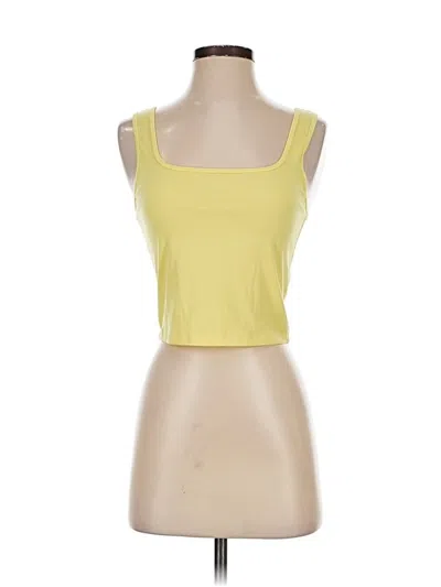 Pre-owned Athleta Tank Top Yellow Strapless Neckline Tops